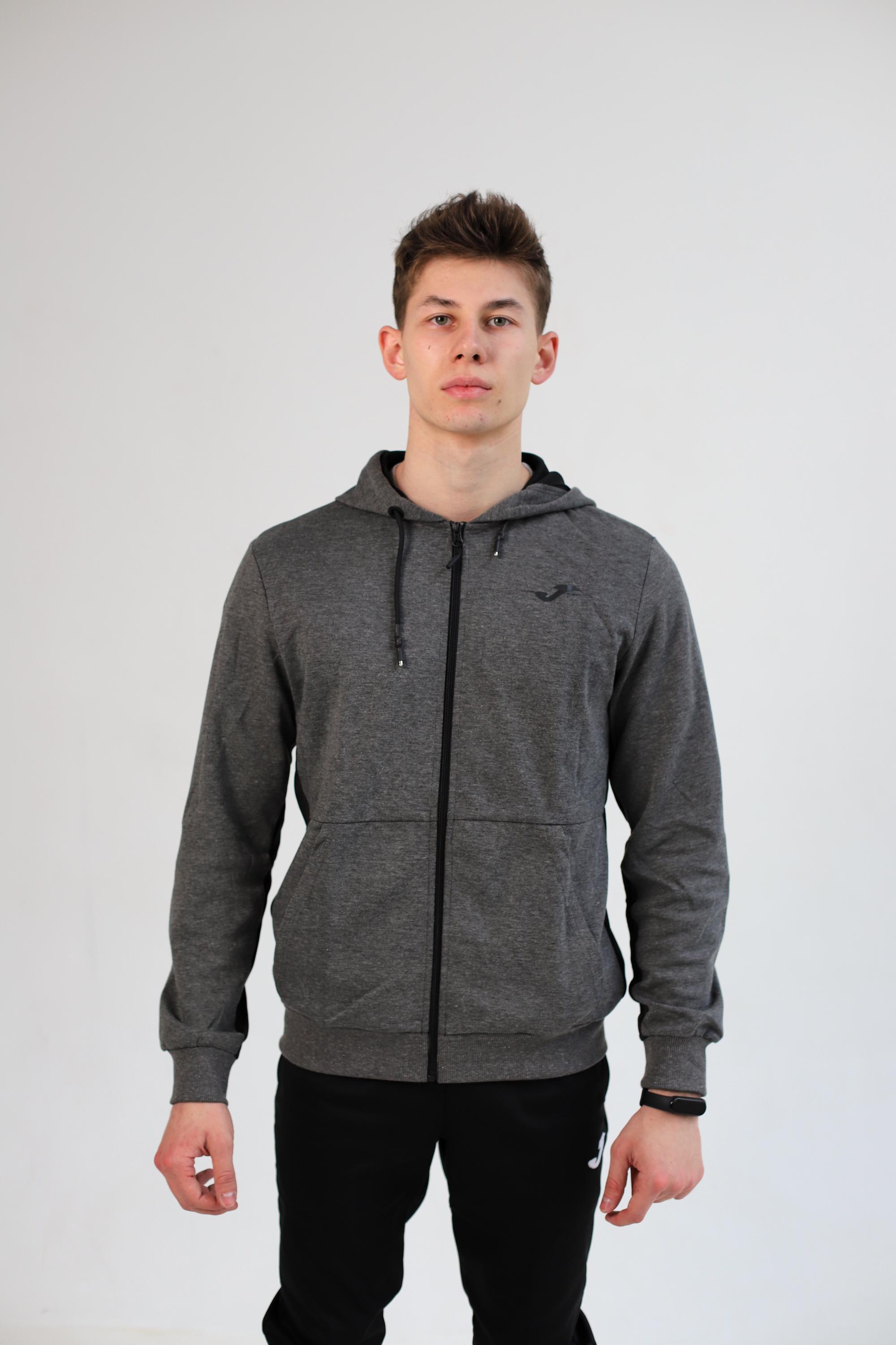 Олимпийка Joma 102299.250 Urban Street Zip-Up Hoodie L Melange Grey (8445456076261) - фото 1