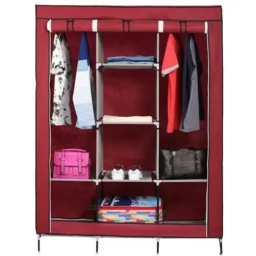 Шкаф тканевый STORAGE WARDROBE 88130 130х45х175 см Бордовый (28208500) - фото 2