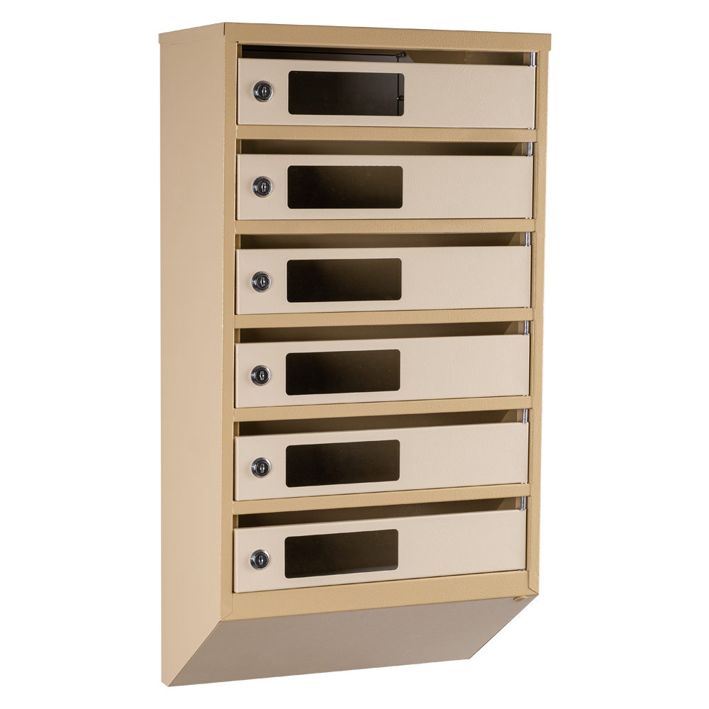 Почтовый ящик Галиндустрия ЯП06С на 6 секций 750x390x200 мм Бежевый (21005500)