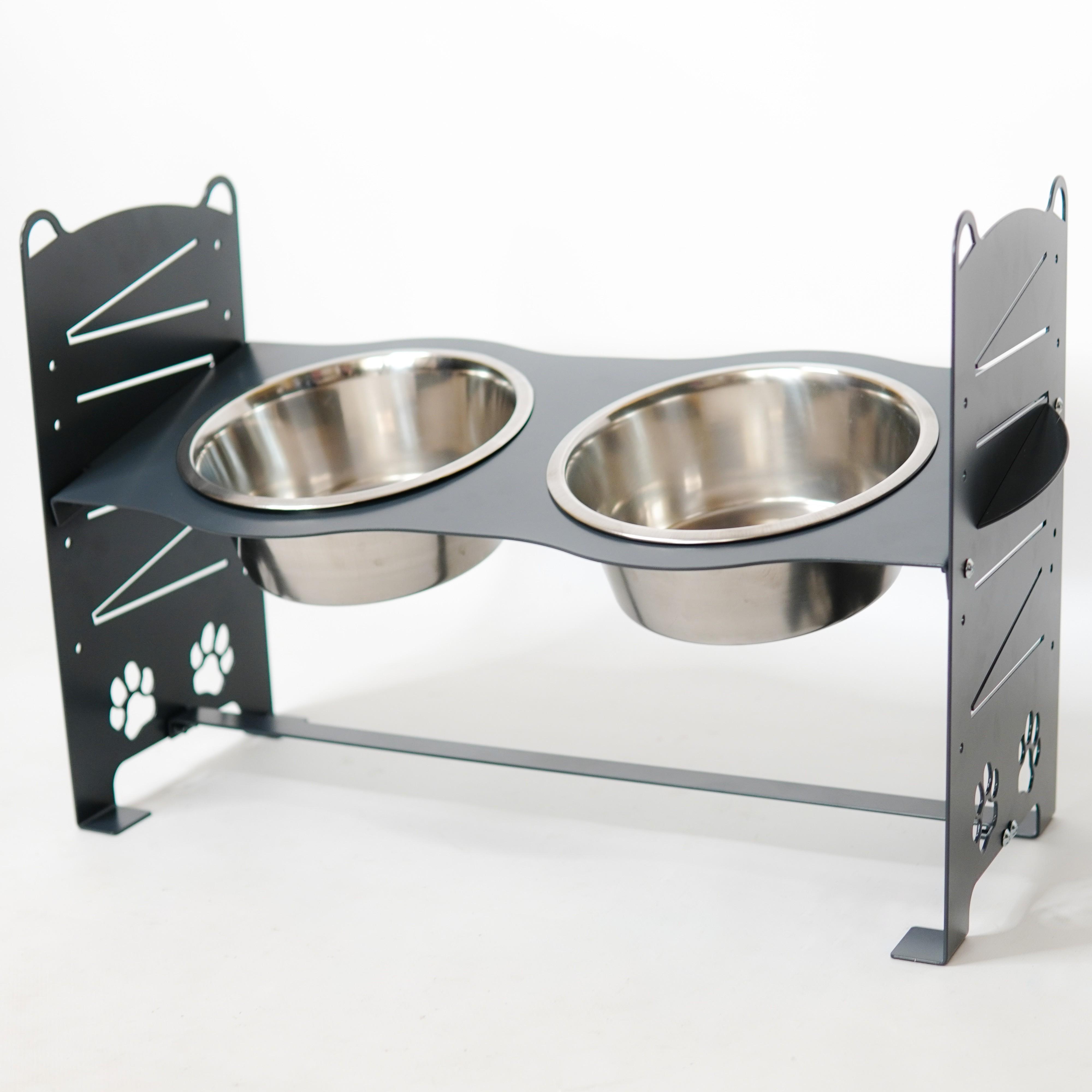 Кормушка для собак средних пород разборная-регулированная 122-293 мм 1,8 л Графитовый (27167071) - фото 1