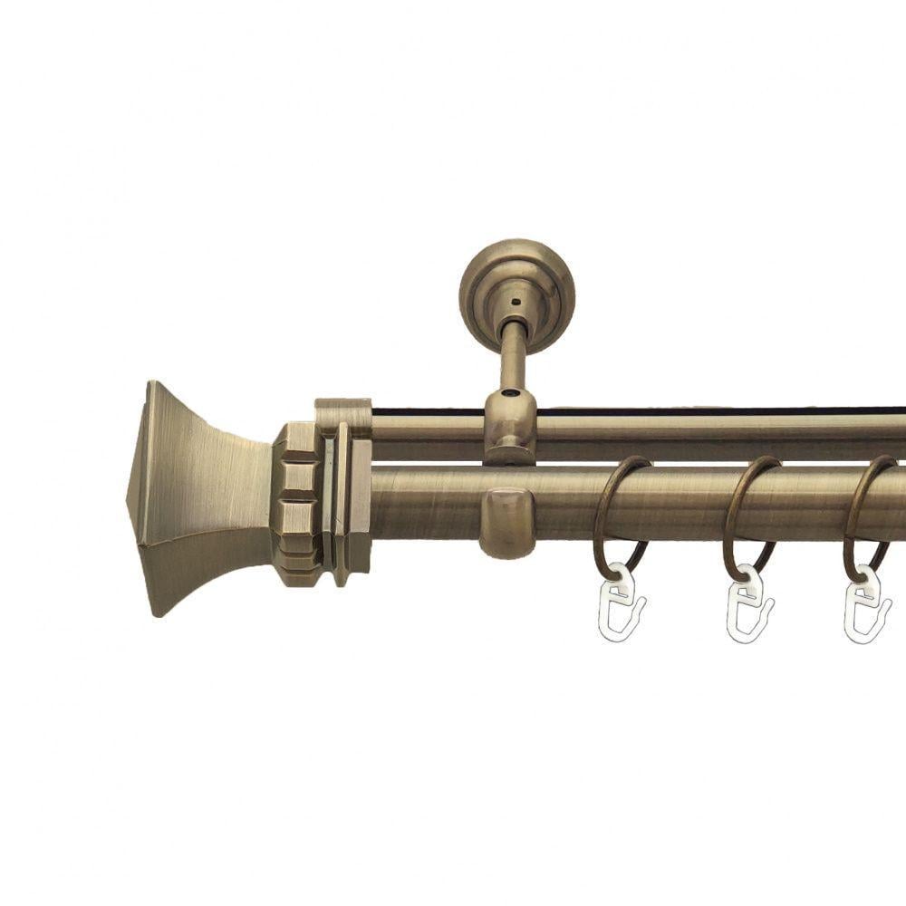 Карниз для штор Orvit Эмпория двухрядный гладкий 300 см Антик (7524079) Карниз для штор Orvit Эмпория двухрядный гладкий 300 см Антик (7524079)