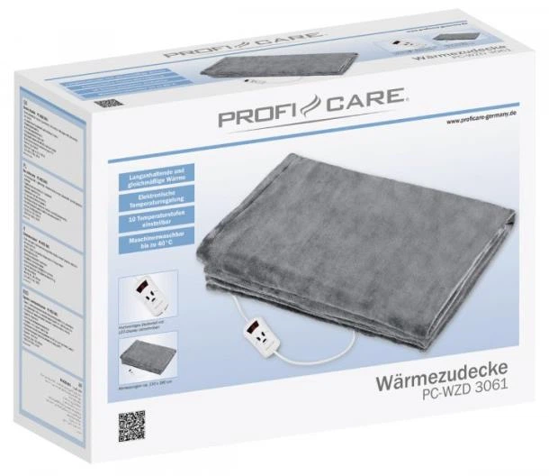 Одеяло электрическое согревающее с дистанционным управлением ProfiCare PC-WZD 3061 130х180 см