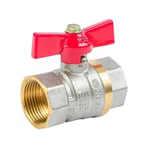 Кран шаровой 602 Valve JG 3/4'' внутренний-внутренний бабочка Красный (314455)