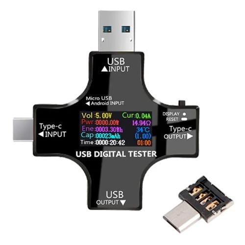 Тестер тока напряжения емкости USB Type-C MicroUSB Atorch J-7C