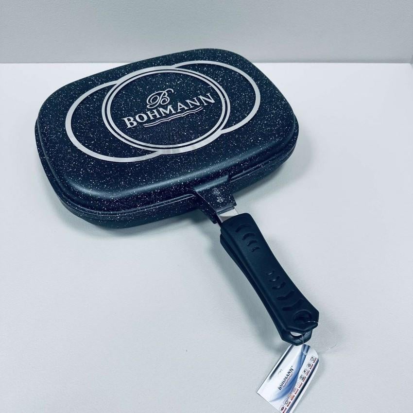 Сковорода гриль Bohmann BH-1700-34-MRB з мармуровим покриттям 34х25х4,8 см (2555865783)