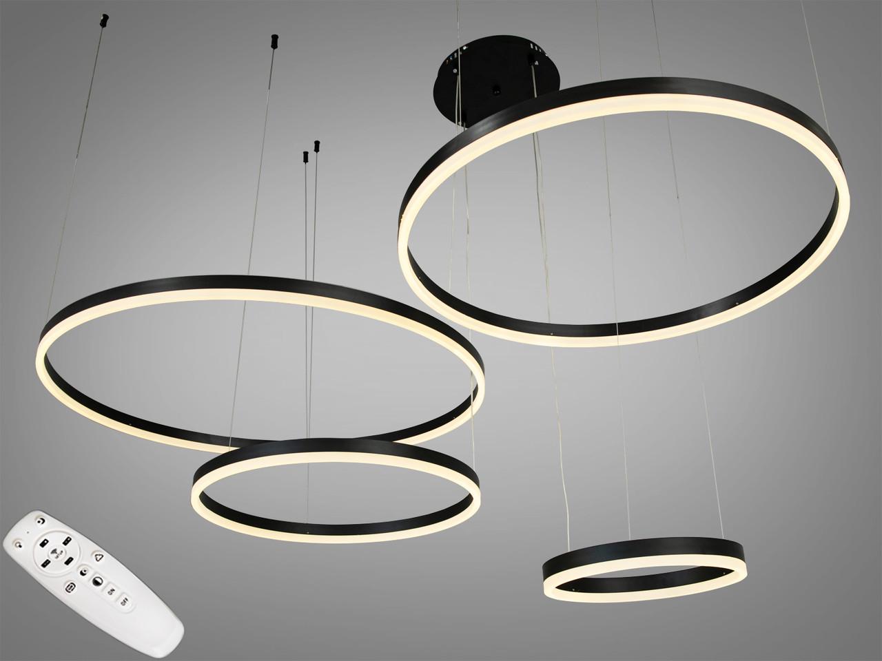 Люстра с диммером LED 1029-800+600+500+300BK (2437587328)