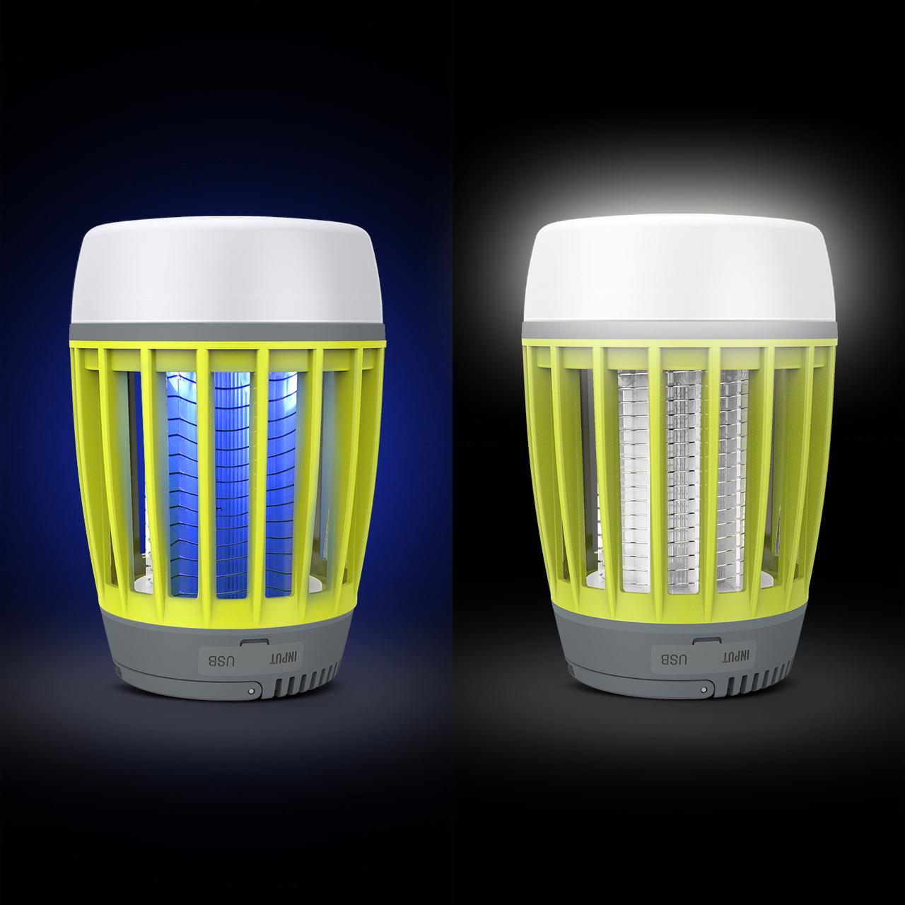 Фонарь для кемпинга SUNROZ Electronic Mosquito Killer Lamp 3в1 ничтожитель комаров Серый-Желтый (SUN4557) - фото 3 Фонарь для кемпинга SUNROZ Electronic Mosquito Killer Lamp 3в1 ничтожитель комаров Серый-Желтый (SUN4557) - фото 3