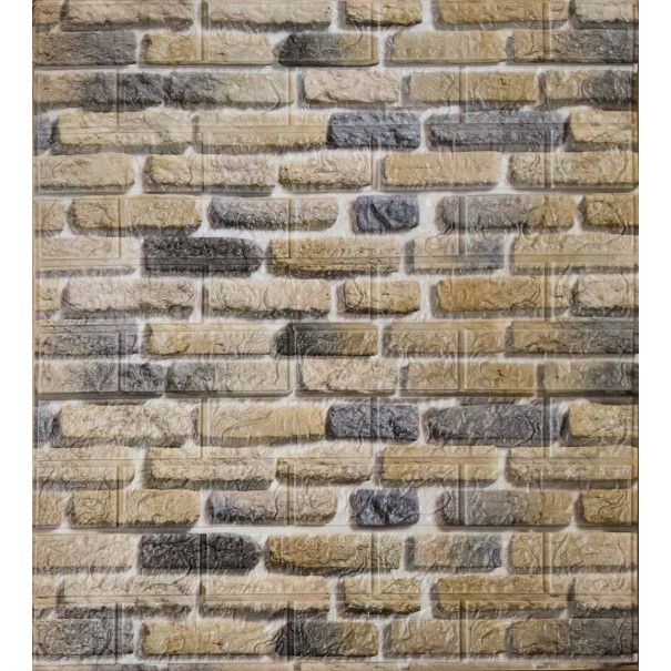 Панель самоклеящаяся 3D Екатеринославский кирпич 700x770x5 мм Бежевый