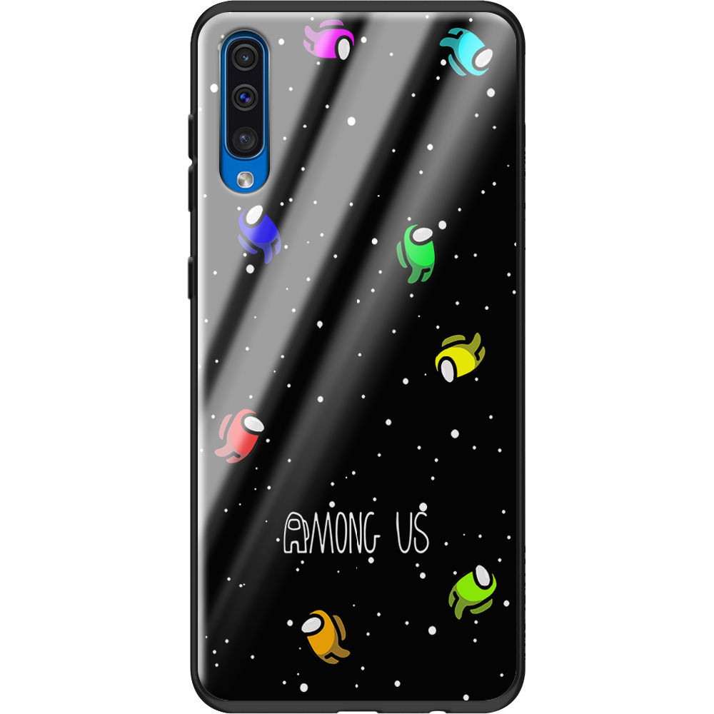 Чехол Boxface Samsung A505 Galaxy A50 Among Us Invisible Черный силикон со стеклом (36417-bk76-37739)