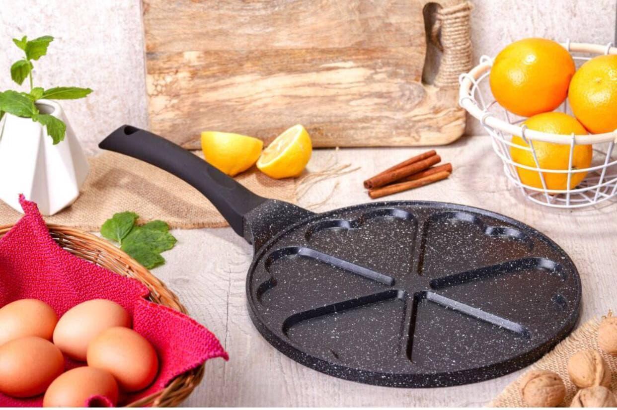 Сковорідка для млинців Edenberg з антипригарним мармуровим покриттям 27 см (EB-7514) - фото 8 Сковорідка для млинців Edenberg з антипригарним мармуровим покриттям 27 см (EB-7514) - фото 8