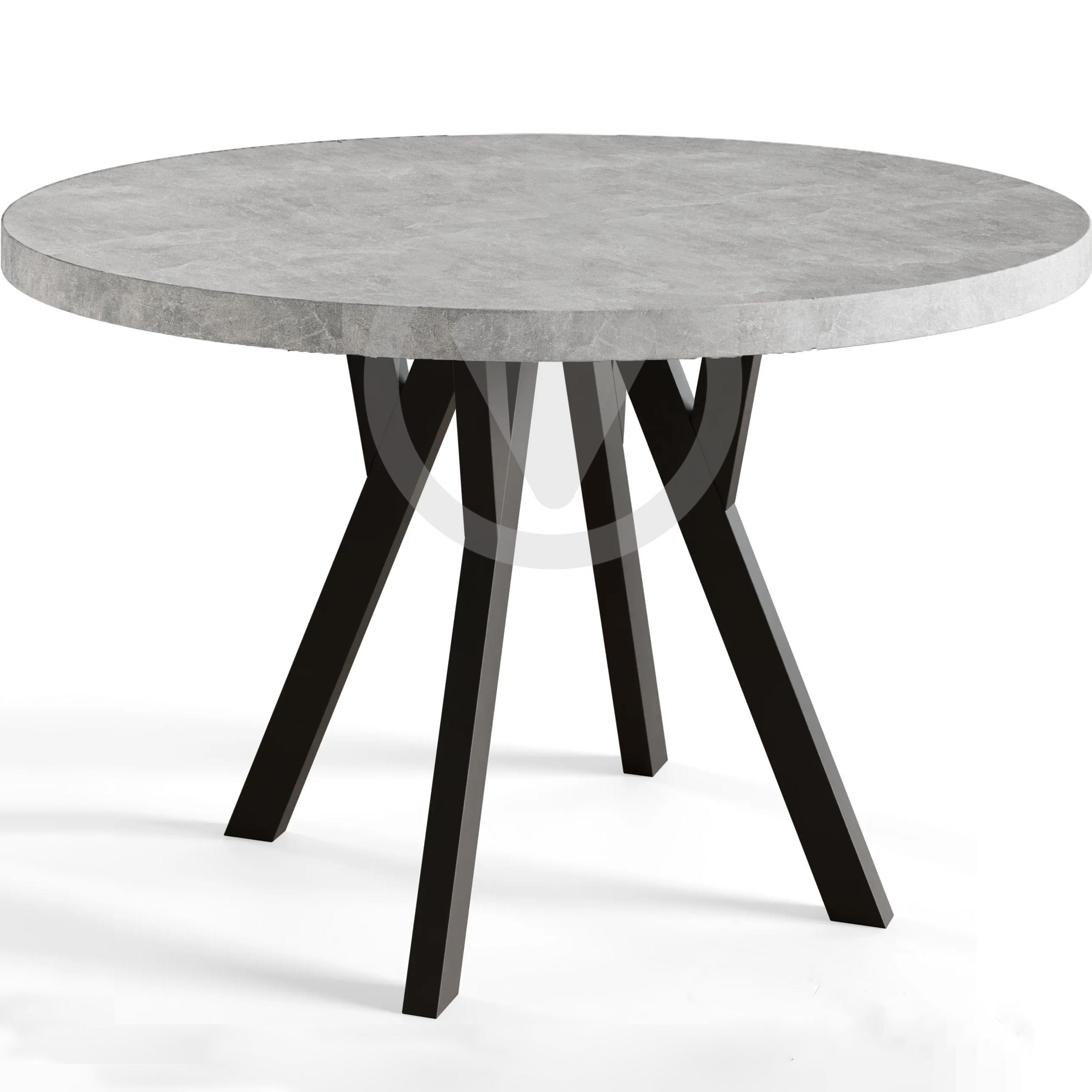 Стол кухонный круглый RoMax Lite Loft 110 см Бетон/Черный