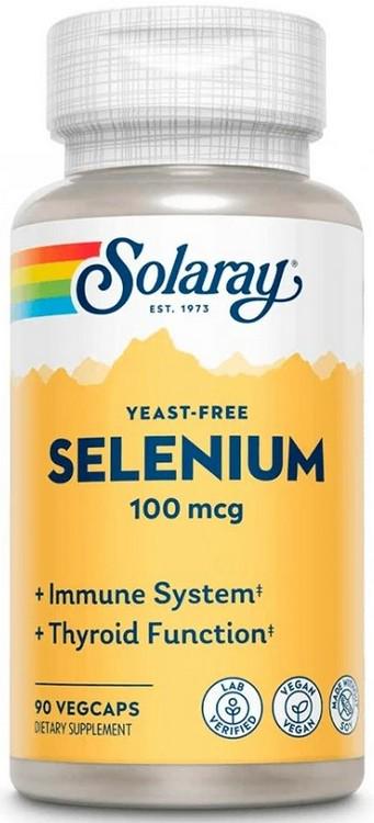 Селен без дрожжей Solaray Selenium Yeast Free 100 мкг 90 анских капсул