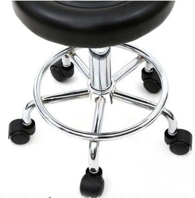 Табурет на колесах со спинкой круглый Черный (287066) - фото 4