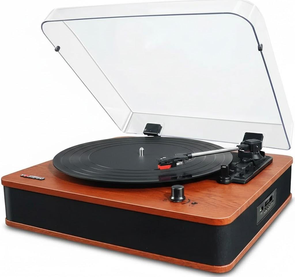 Програвач вінілу VOSTERIO з Bluetooth та вбудованою Hi-Fi стереосистемою (32146451)