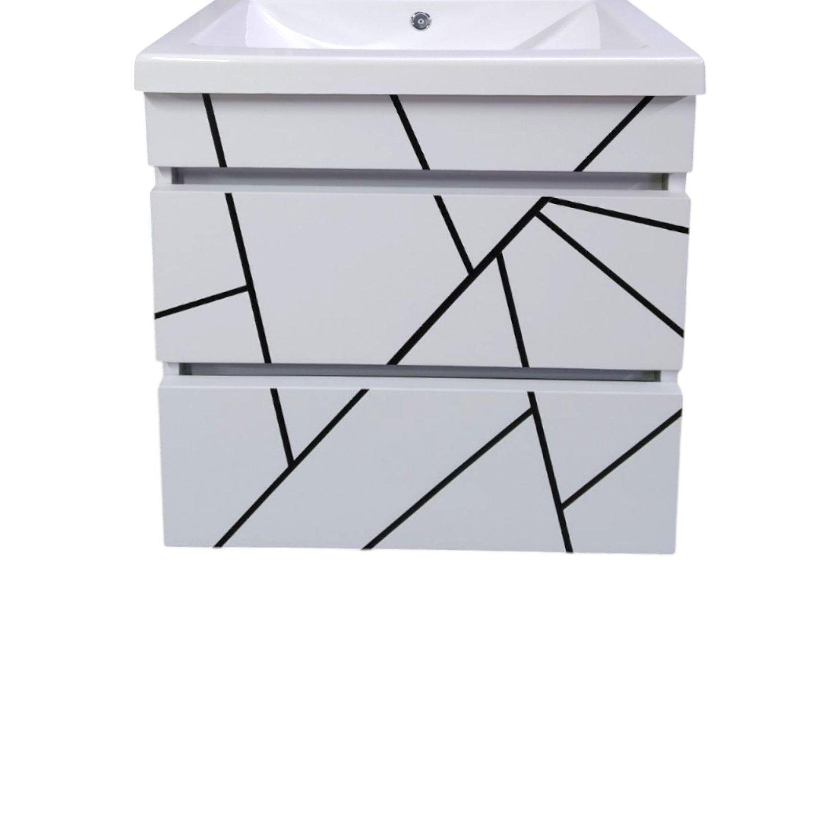 Тумба подвесная для ванной комнаты пластиковая Mikola-M Atlant Chaos 80 см White/Black (2383) - фото 2 Тумба подвесная для ванной комнаты пластиковая Mikola-M Atlant Chaos 80 см White/Black (2383) - фото 2