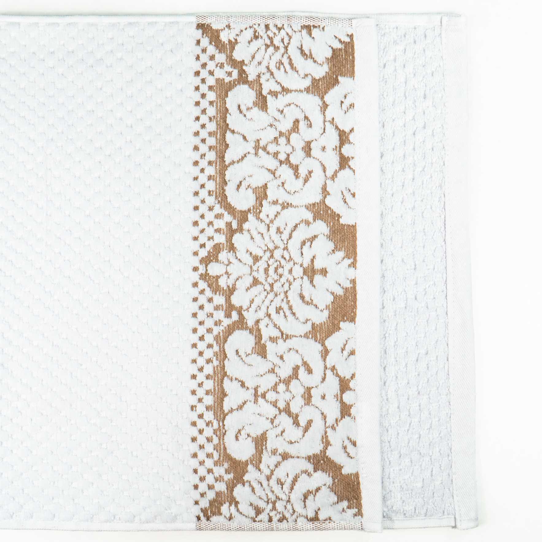 Комплект рушників Damask жакардове з велюром 3 шт. Білий (550-dv-k3-white) - фото 7