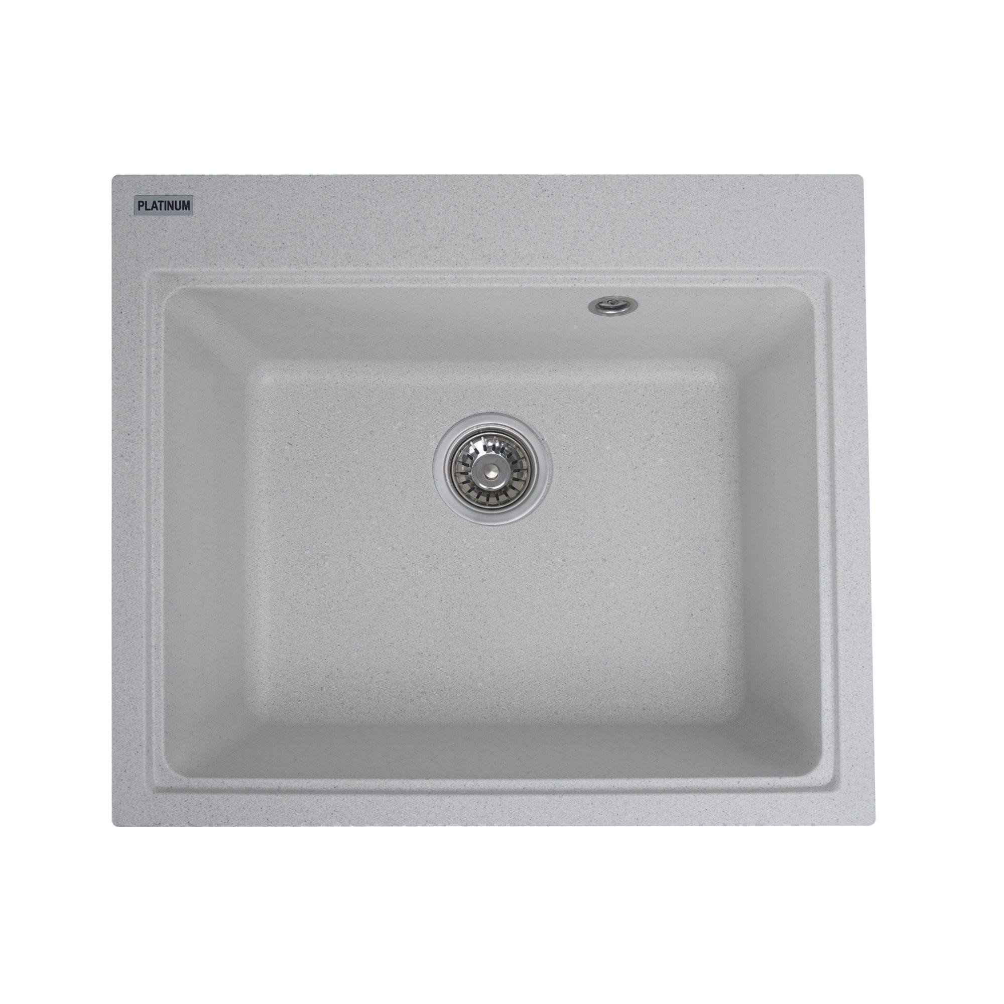 Мойка гранитная для кухни Valeso VESTA 5852 матовая в точку Белый