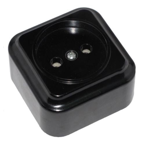 Розетка накладна Р16-РА10 керамічна ECO Чорний