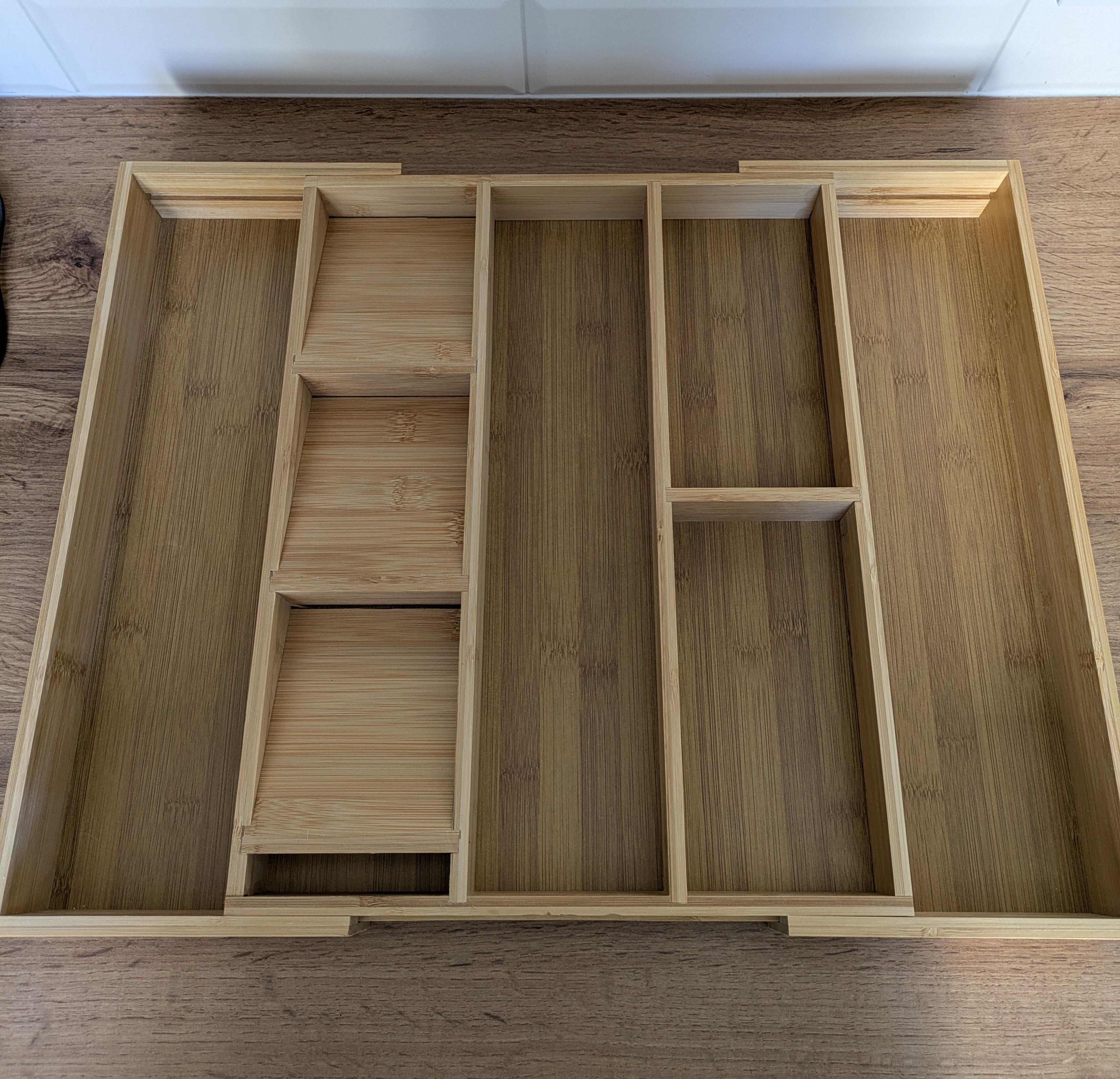 Органайзер для столовых приборов раздвижной из бамбука (28809152)