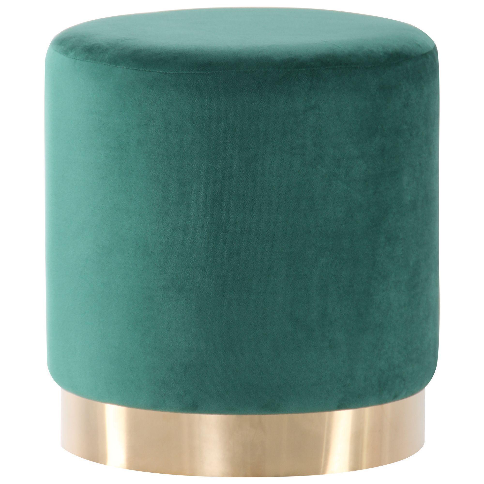 Пуф AMF Madrid Chrom 420х400х400 сталь/текстиль Золото/Зеленый