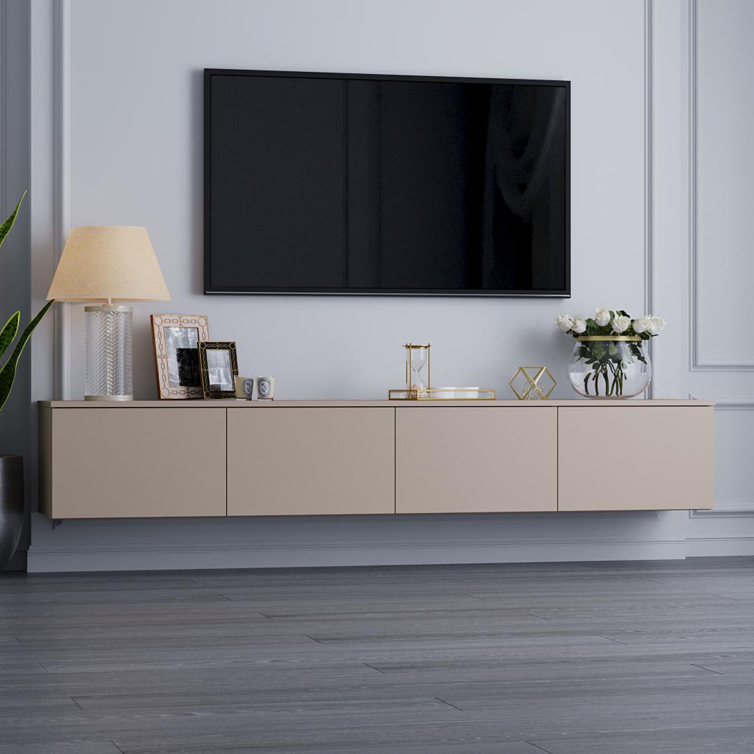 Тумба ТВ DiPortes Бостон навісна К-504 200/33/35 см Кашемір (01358)