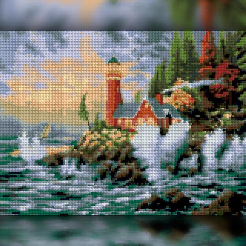 Алмазная вышивка The Wortex Diamonds Маяк 40x50 см TWD30024L