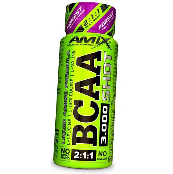 Жидкие BCAA Amix Nutrition Shot 3000 для роста мышц 60 мл Лесные фрукты (28134005)