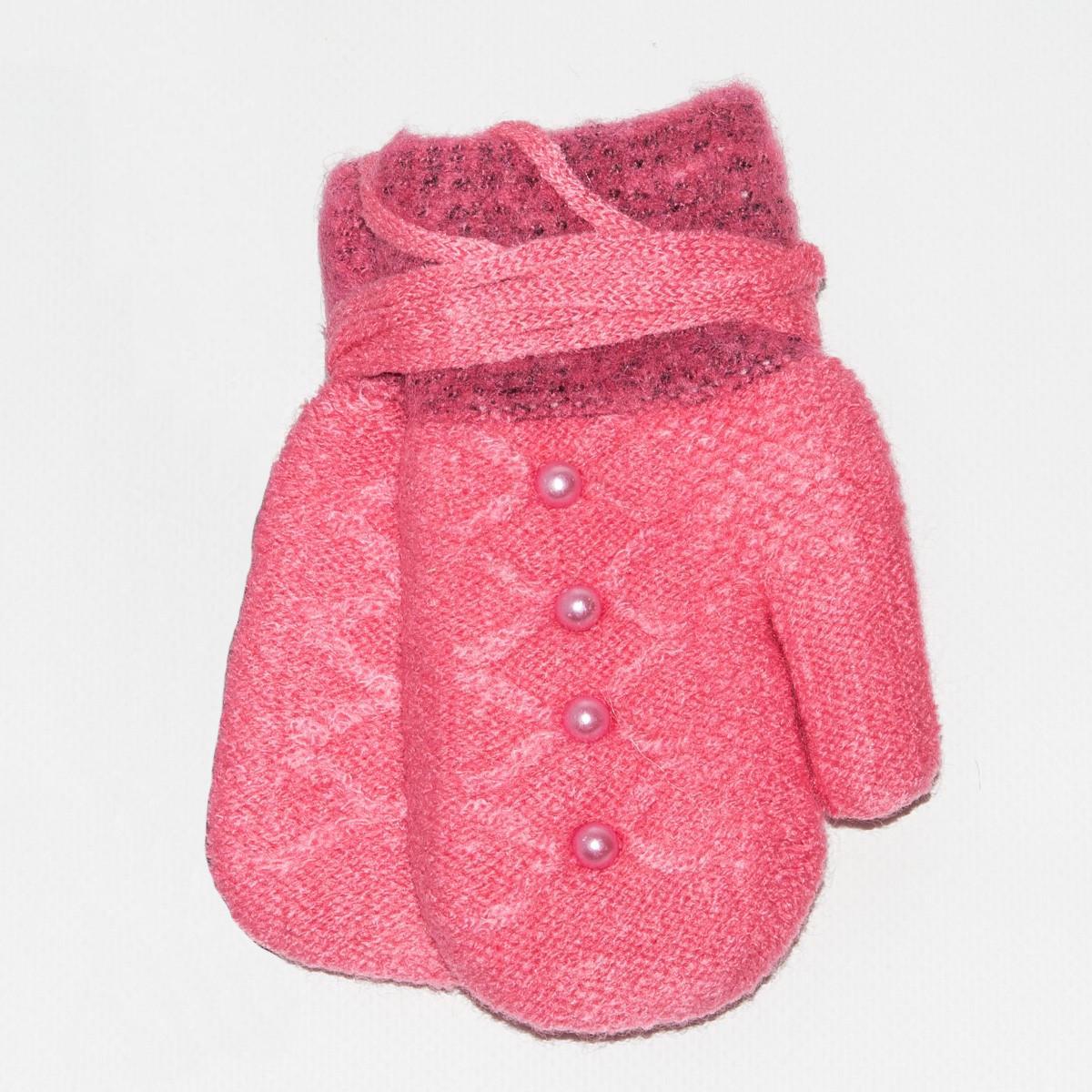 Рукавички детские двойные с махровой подкладкой на 2-4 года 18-7-41 Розовый (DR010200)