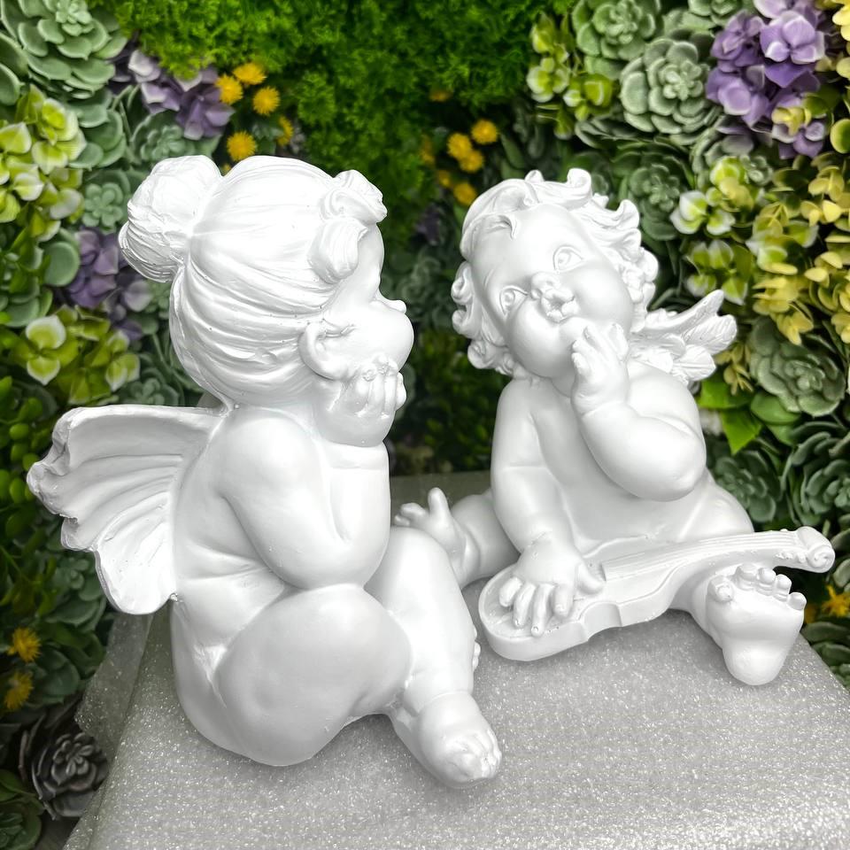 Комплект фігур Янгол зі скрипкою 16x16x13 см та Ельфінка 17x14x12 см (29614599) - фото 4