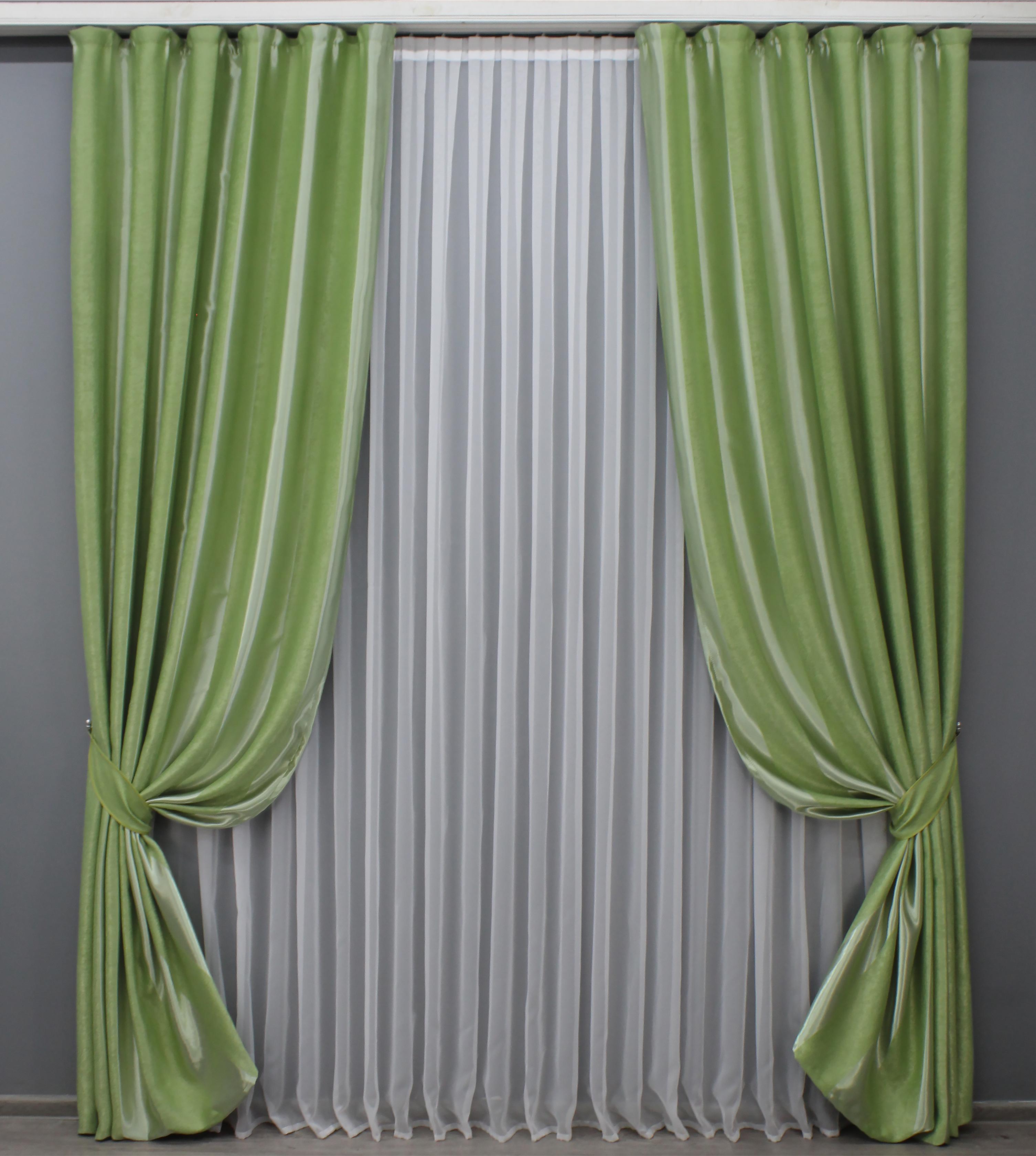 Комплект штор VR-Textil Софт №1436ш 150х270 см 2 шт. Салатовый (33-0311) Комплект штор VR-Textil Софт №1436ш 150х270 см 2 шт. Салатовый (33-0311)