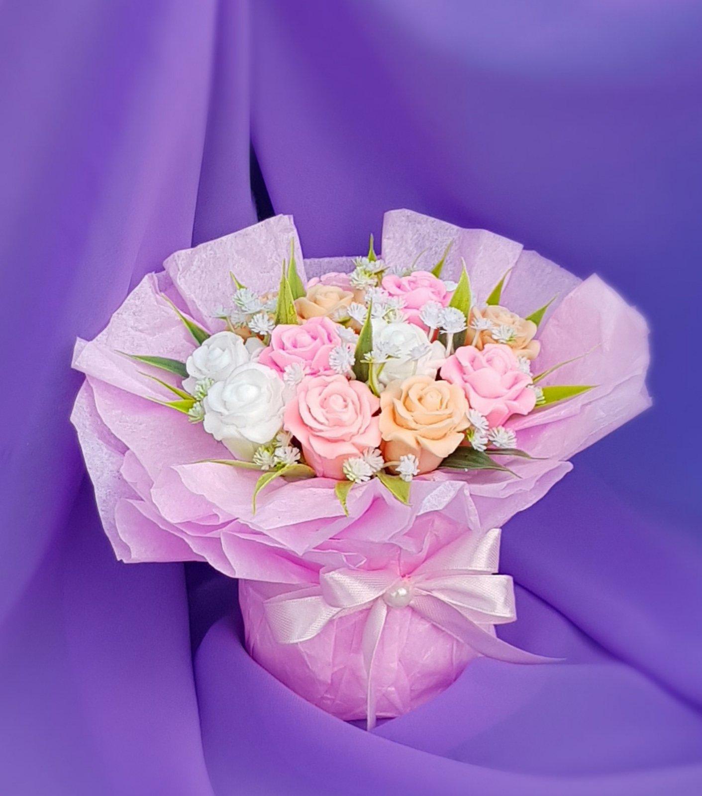 Мыло сувенирное Букет мини-роз в кашпо (AS00069) Мыло сувенирное Букет мини-роз в кашпо (AS00069)