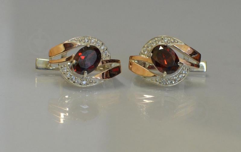 Срібна каблучка Sil 090s-4 Гранат (Sil-974)