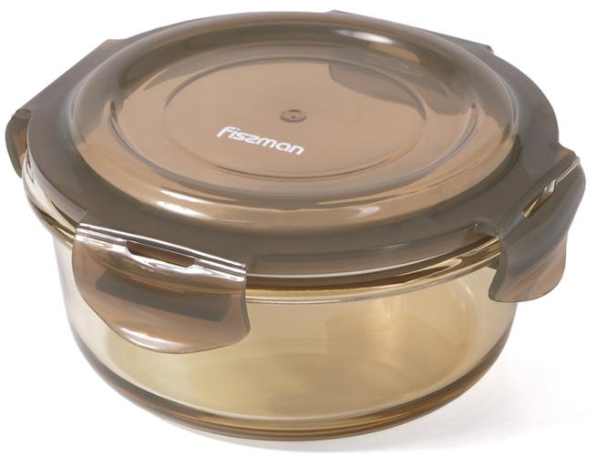 Контейнер для продуктів Fissman Luxor скляний круглий 620 мл 15х7,5 см (FN-6529)