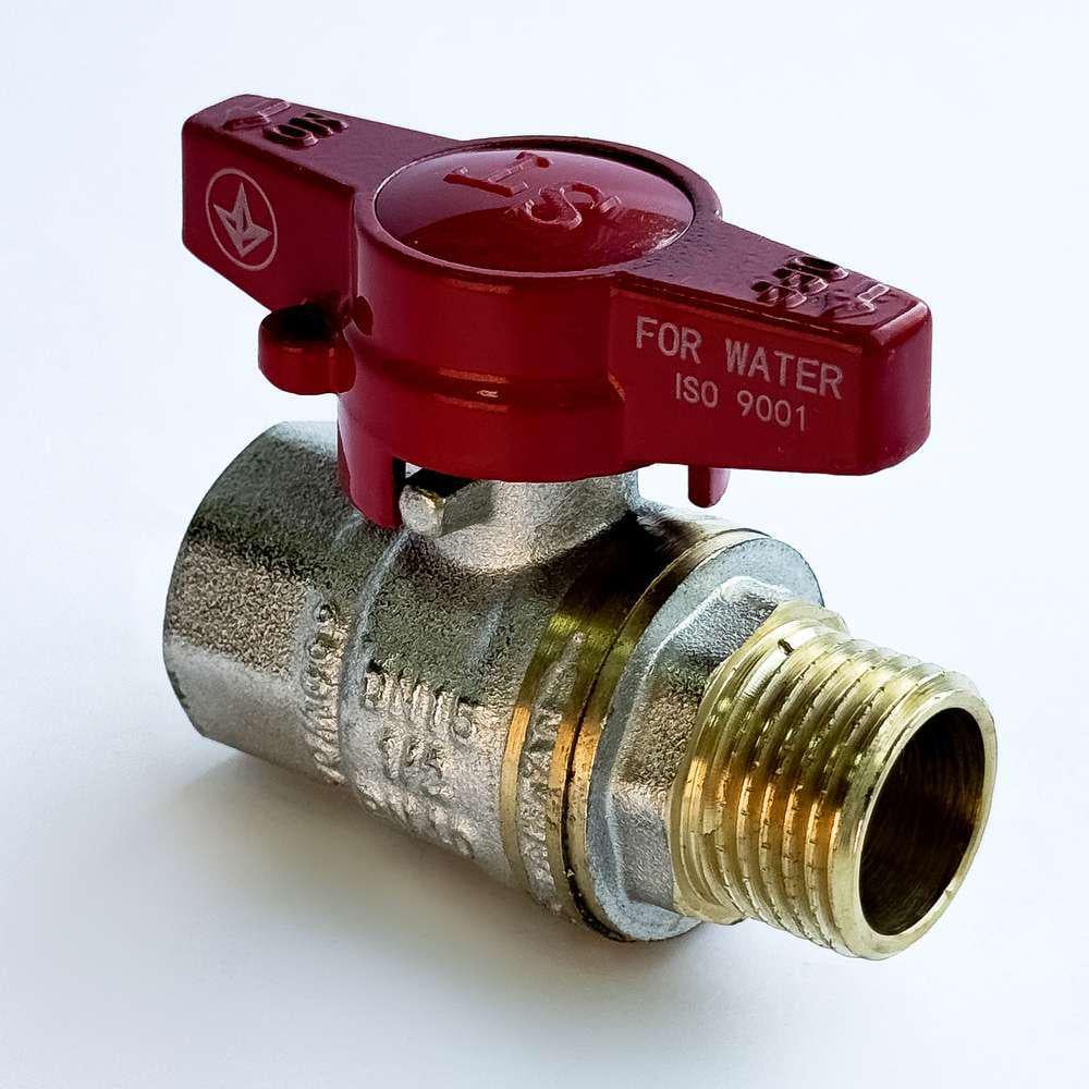 Кран шаровой для воды SANTAN PREMIUM 607 1/2" внешний-внутренний бабочка Красный (46818)