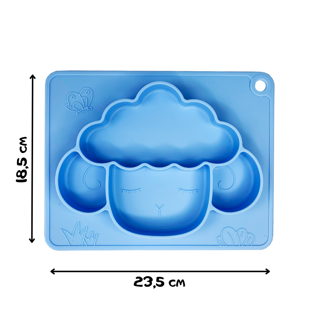 Тарілка-килимок для дітей Баранчик силіконова Синій (44) - фото 2
