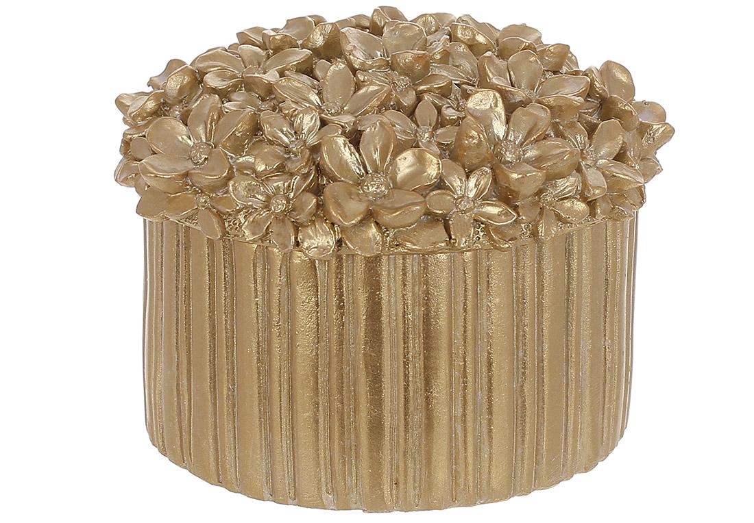 Шкатулка для украшений BonaDi с объемными цветами Сирень 10х8 см Классический золотой (DR015666) Шкатулка для украшений BonaDi с объемными цветами Сирень 10х8 см Классический золотой (DR015666)