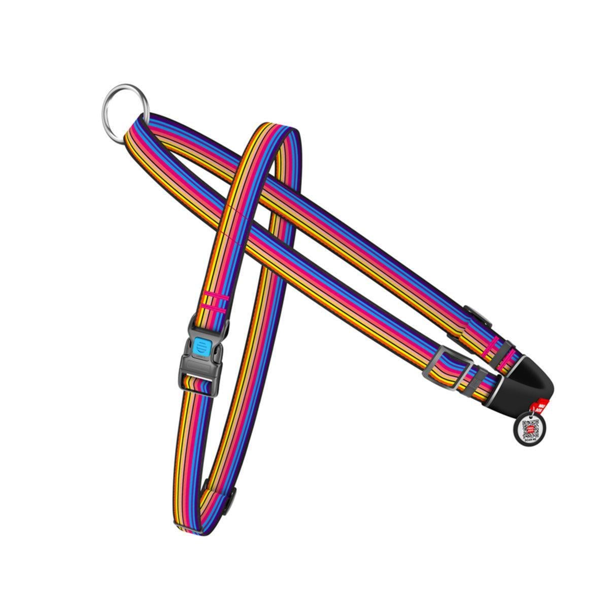 Шлея для собак швидкознімна Waudog Nylon Лінія 1 з QR паспортом/пластиковим фастексом 25 мм х 60-80 см х 70-100 см (5433 Col)