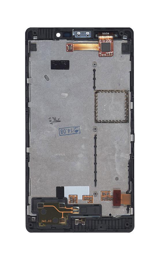 Матрица с тачскрином (модуль) для телефона Nokia Lumia 820 черный с рамкой