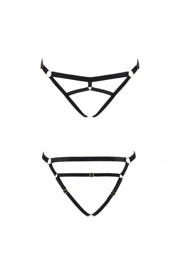 Трусики стринги из стреп Passion Exclusive KELIS THONG S/M Black - фото 2