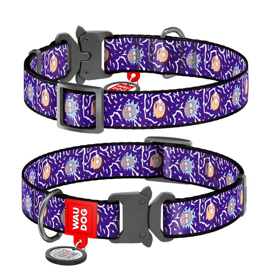 Ошейник для собак с QR-паспортом Waudog Nylon Год и Морти 2 металлическая пряжка-фастекс XL 25 мм 37-58 см Purple (4508-0281) - фото 1 Ошейник для собак с QR-паспортом Waudog Nylon Год и Морти 2 металлическая пряжка-фастекс XL 25 мм 37-58 см Purple (4508-0281) - фото 1