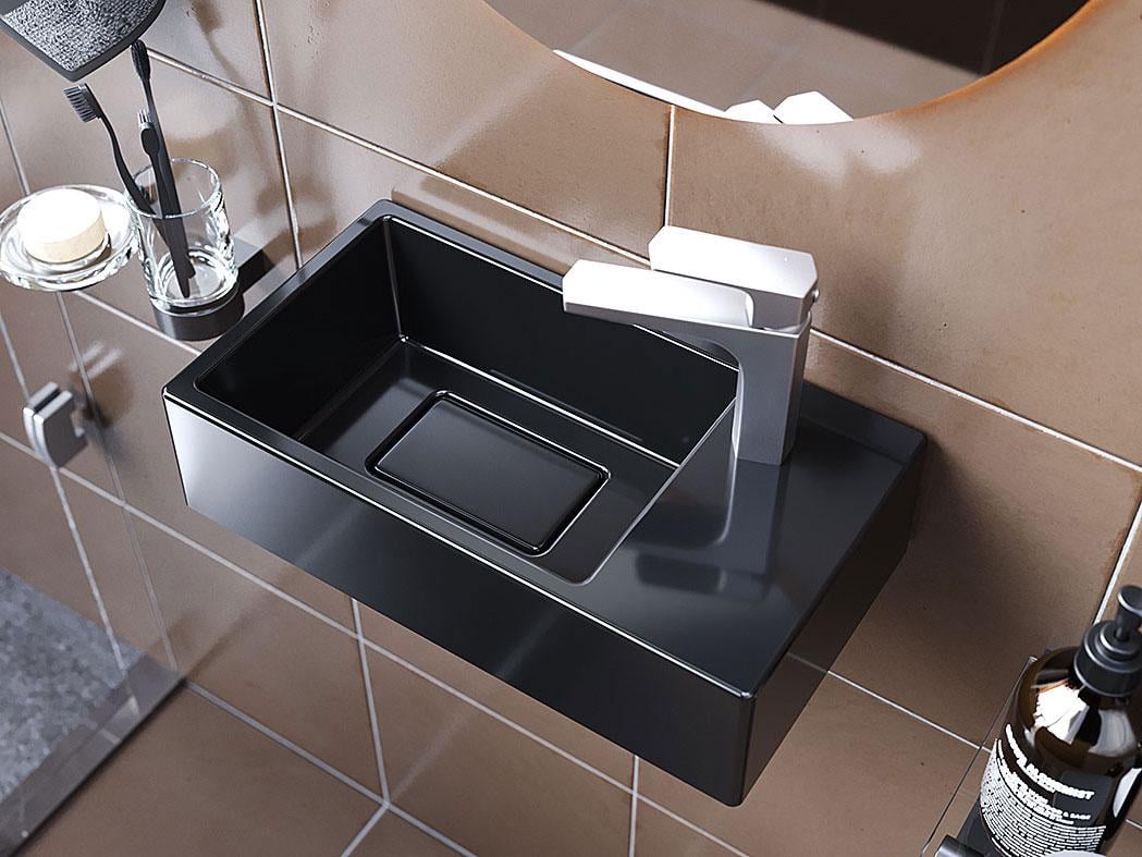 Умывальник подвесной Luxor Aldo R Black (742) - фото 9