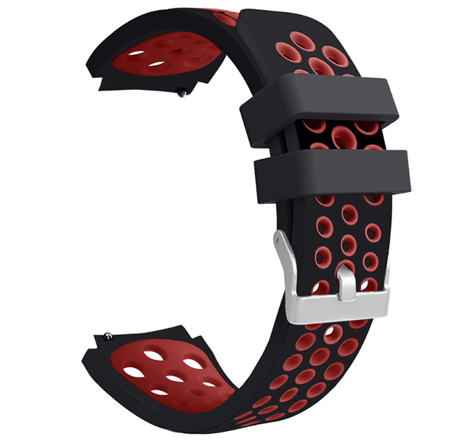 Спортивный ремешок с перфорацией для часов Samsung Galaxy Watch 46 мм SM-R800 Black/Red (781233313)