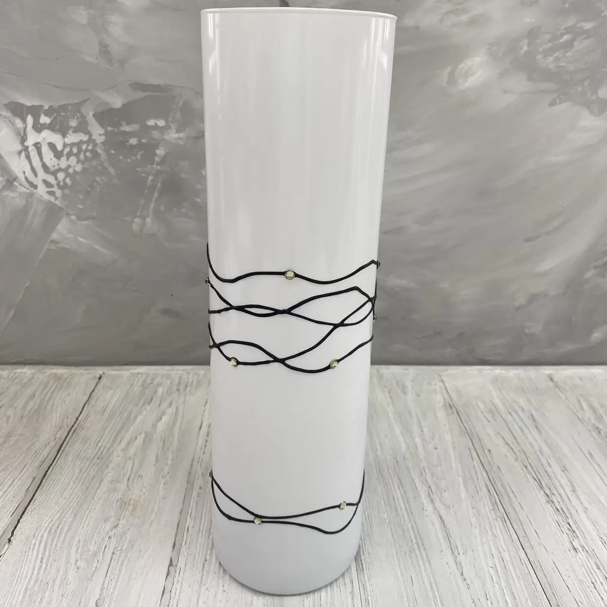 Ваза стеклянная Гутняр Арт 30х9 см Белый (1122)