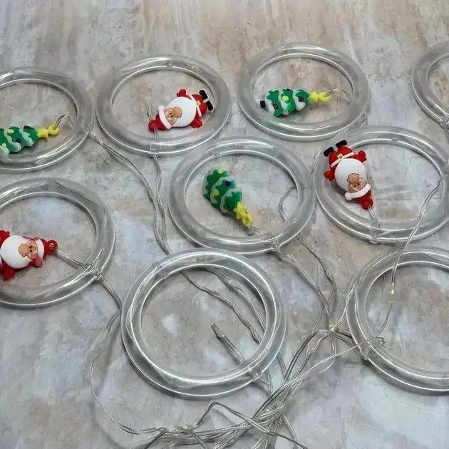 Гирлянда штора с новогодними фигурками Круги и шары 220-240В 50-60Гц тепло-белый свет 3 м