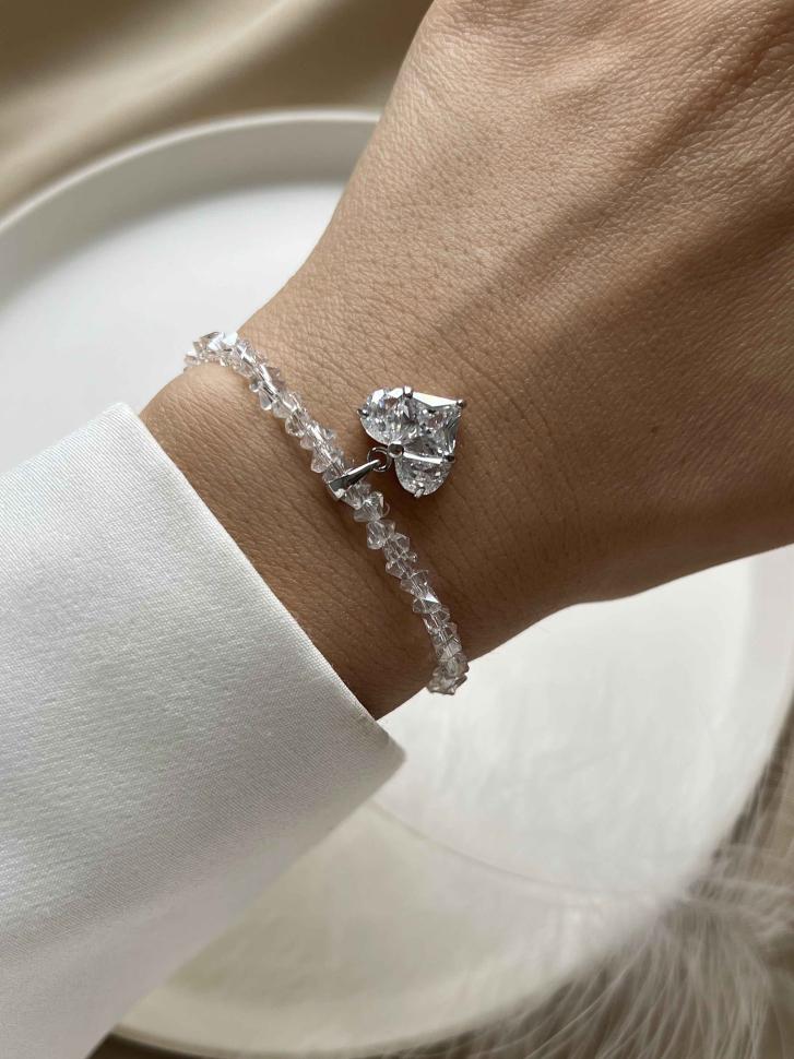 Браслет криштальний з підвіскою (5584)