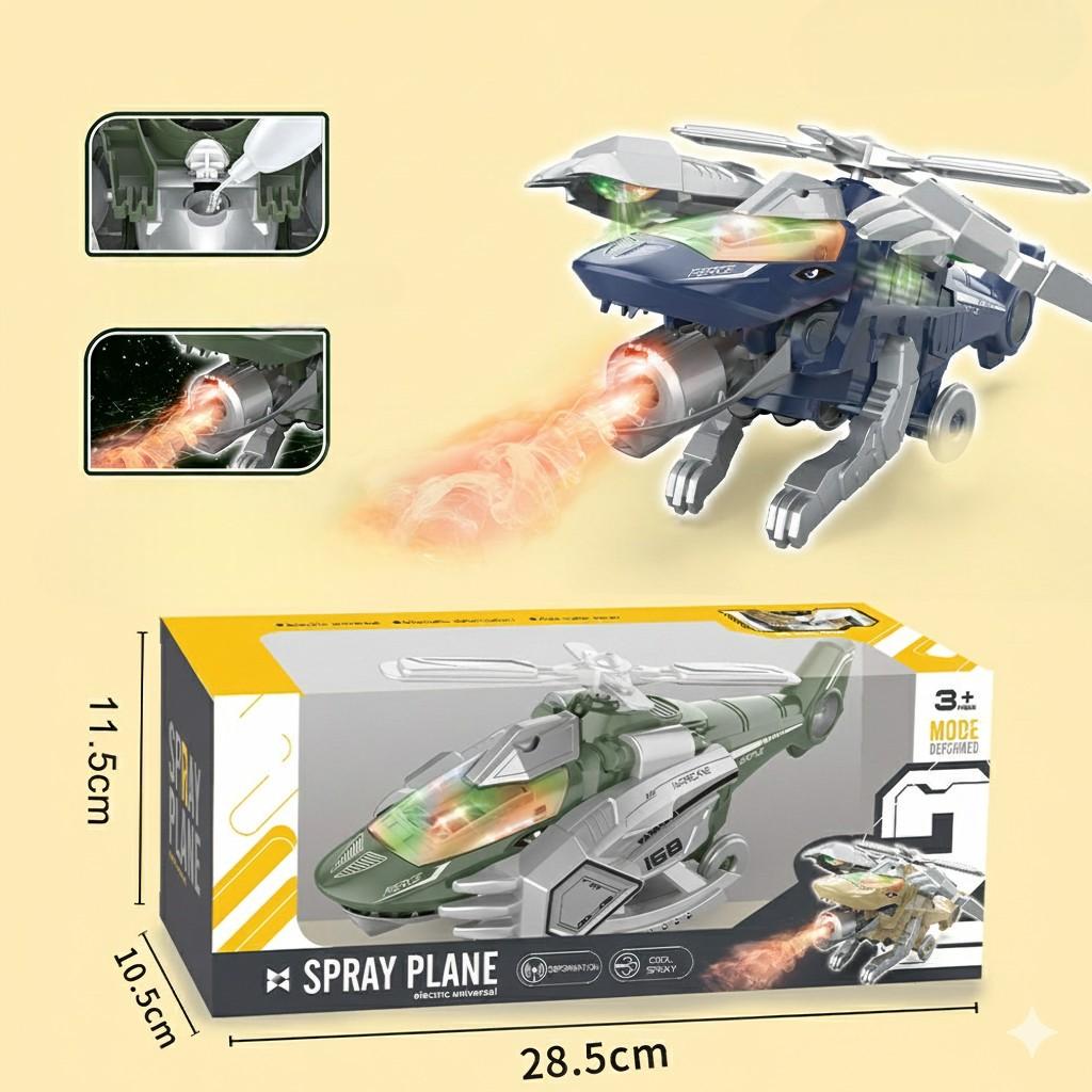 Іграшка дитяча SPRAY PLANE Трансформер Гелікоптер-Птерозавр Синій (30584441) - фото 5