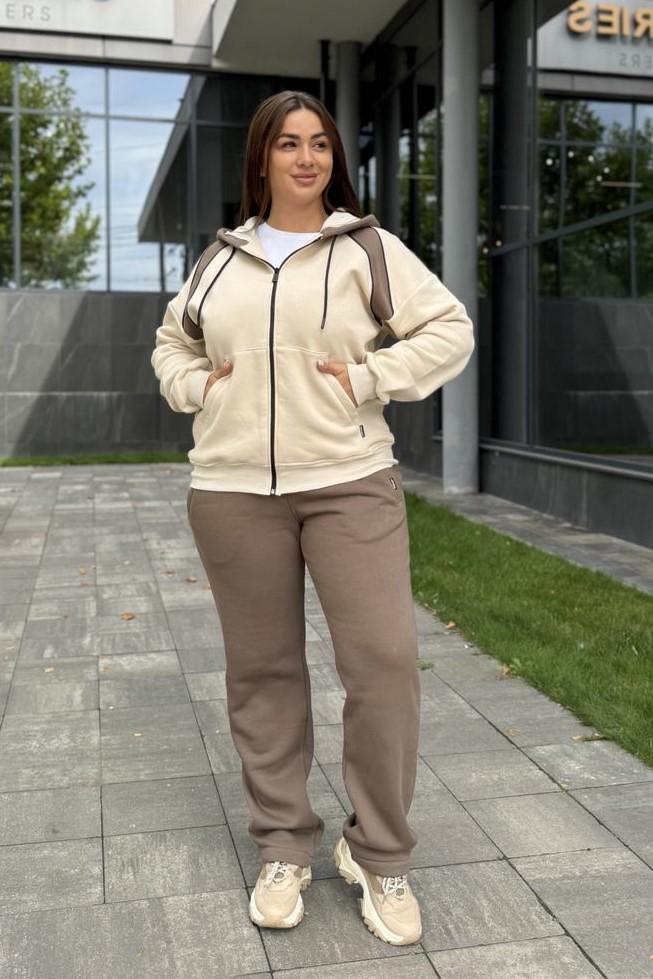 Костюм жіночий М205.4 на флісі XL Бежево-сірий (1009-1-63)