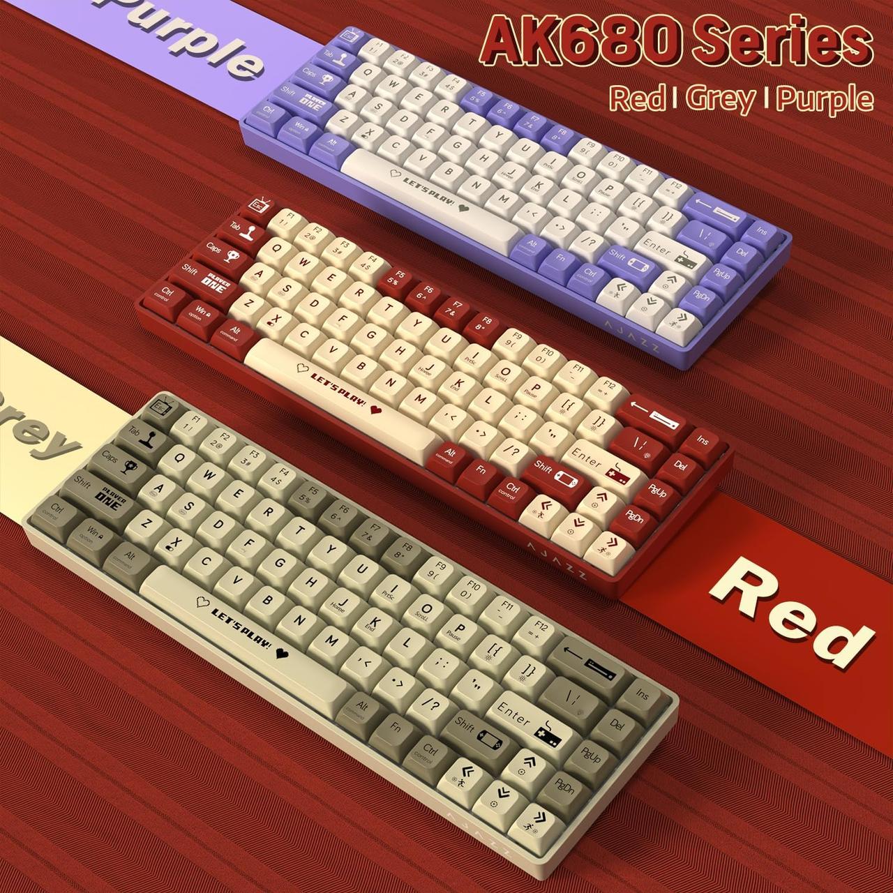 Клавіатура механічна дротова Ajazz AK680 RGB-підсвітка червоні світчі hotswap Red (2569097985) - фото 5