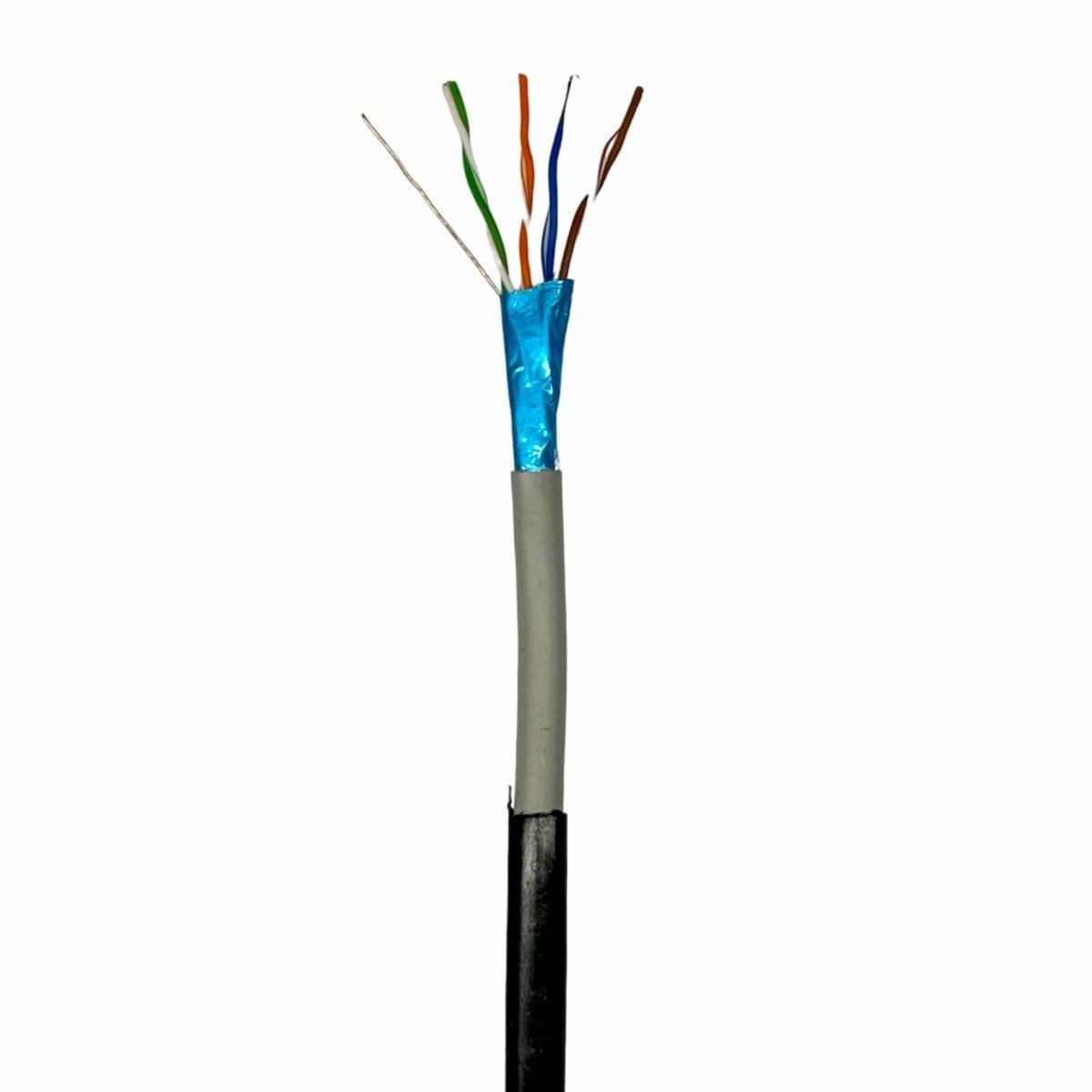 Кабель витая пара для наружных работ GEAR FTP 4x2x0,51 Cat6 CCA PVC+PE 305 м Черный (3127501629)
