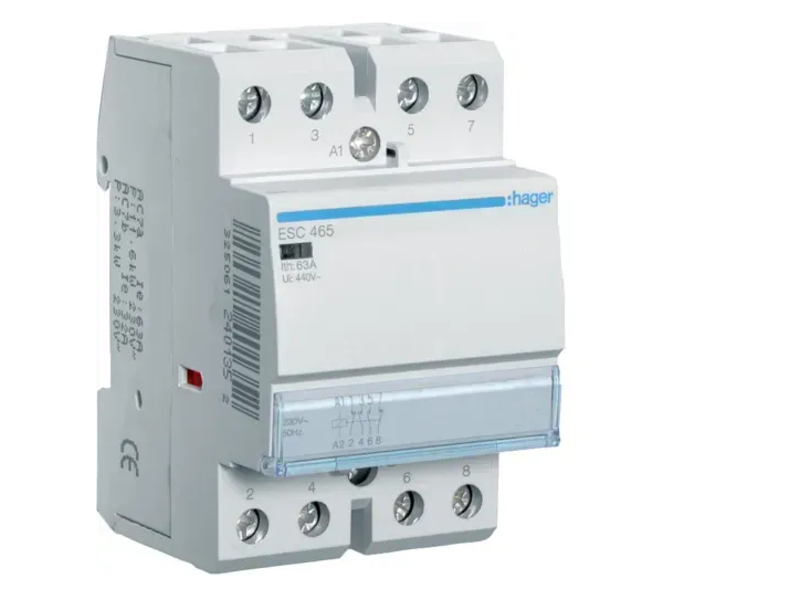 Контактор Hager ESC465, 4P, 2NO+2NC, 63A, на DIN-рейк